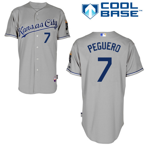 Carlos Peguero #7 mlb Jersey-Kansas City Royals Women's Authentic Road Gray Cool Base Baseball Jersey